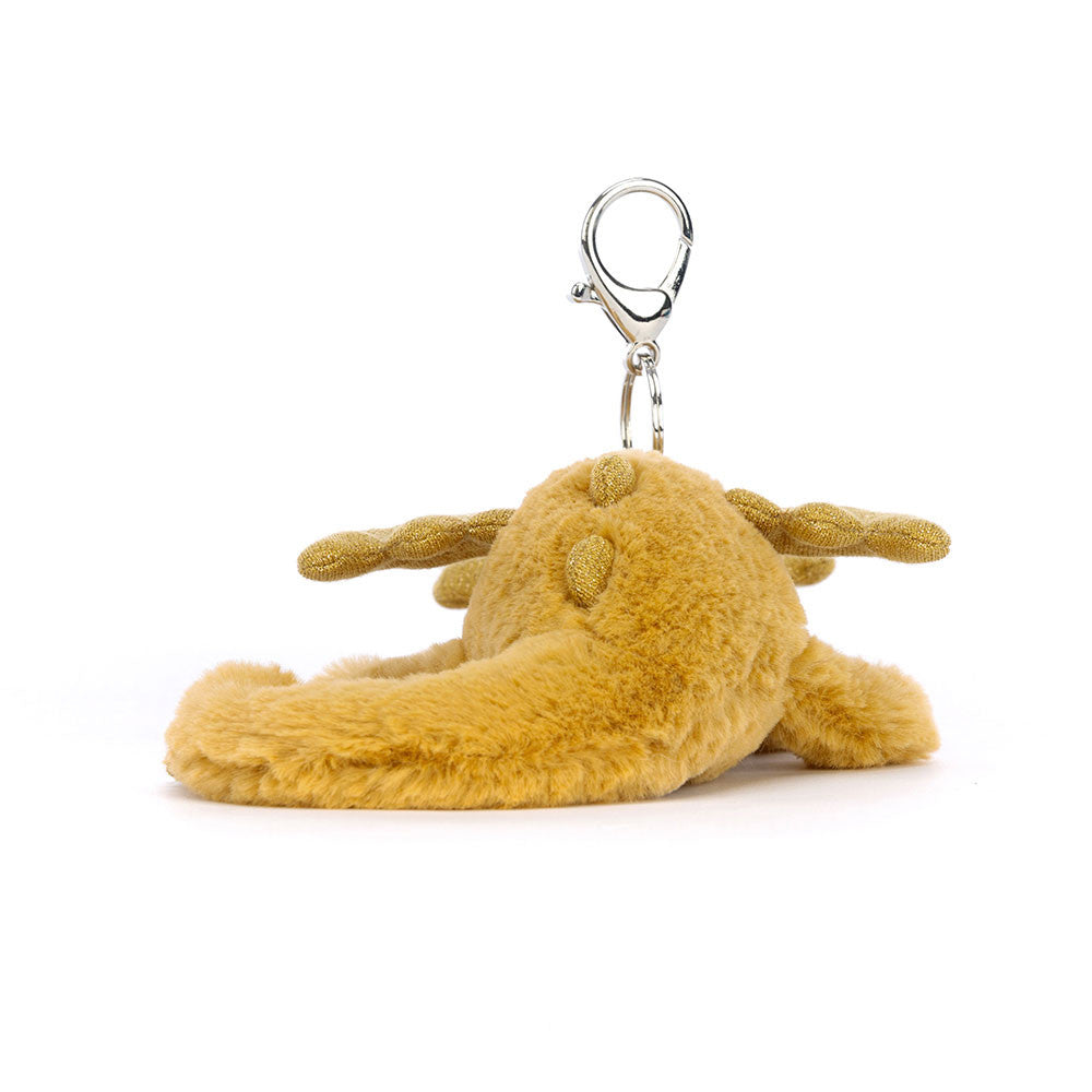 Golden Dragon Bag Charm - Soft Plush Keychain | Wobblepaws