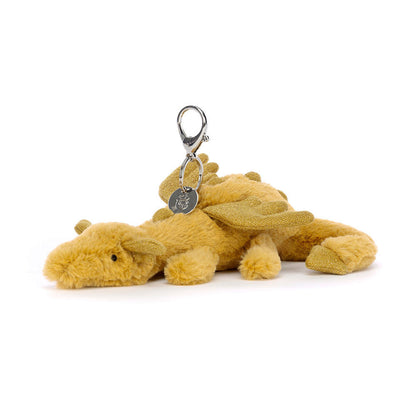Golden Dragon Bag Charm - Soft Plush Keychain | Wobblepaws