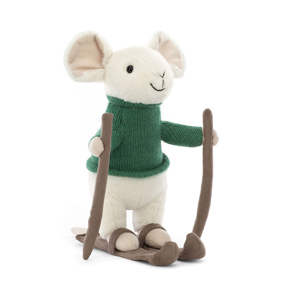 Merry Mouse Skiing - Soft Festive Toy | Wobblepaws
