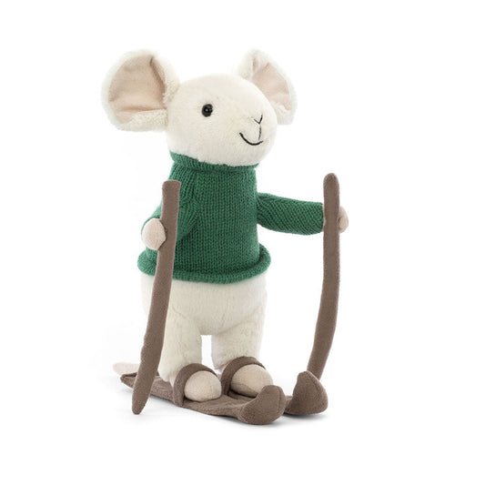 Merry Mouse Skiing - Soft Festive Toy | Wobblepaws
