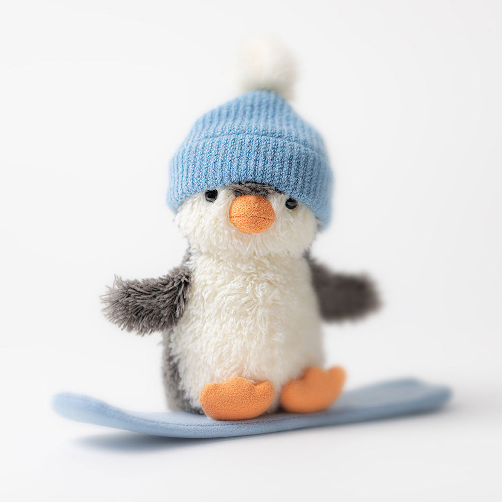 Peanut Penguin Snowboarding - Soft Novelty Toy | Wobblepaws