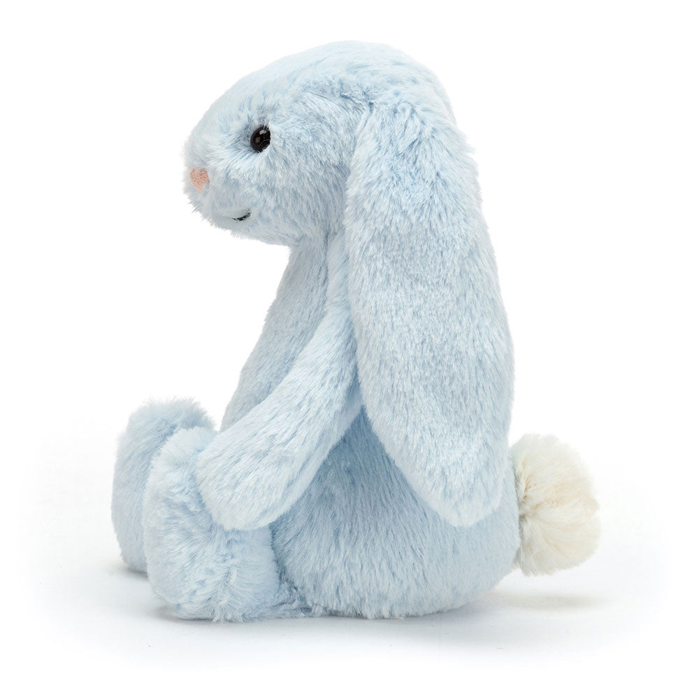 Bashful Blue Bunny Rattle - Soft Baby Rattle | Wobblepaws