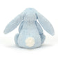 Bashful Blue Bunny Rattle - Soft Baby Rattle | Wobblepaws
