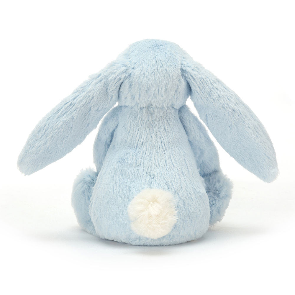 Bashful Blue Bunny Rattle - Soft Baby Rattle | Wobblepaws