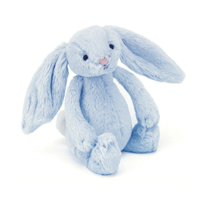 Bashful Blue Bunny Rattle - Soft Baby Rattle | Wobblepaws
