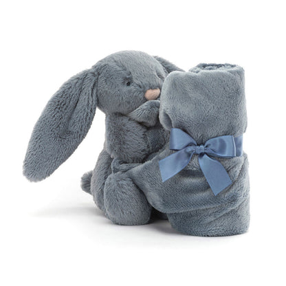 Bashful Dusky Blue Bunny Soother - Soft Baby Comforter | Wobblepaws