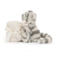 Bashful Snow Tiger Soother - Soft Baby Comforter | Wobblepaws