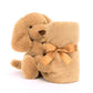 Bashful Toffee Puppy Soother - Soft Baby Comforter | Wobblepaws