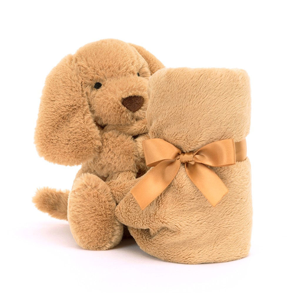 Bashful Toffee Puppy Soother - Soft Baby Comforter | Wobblepaws