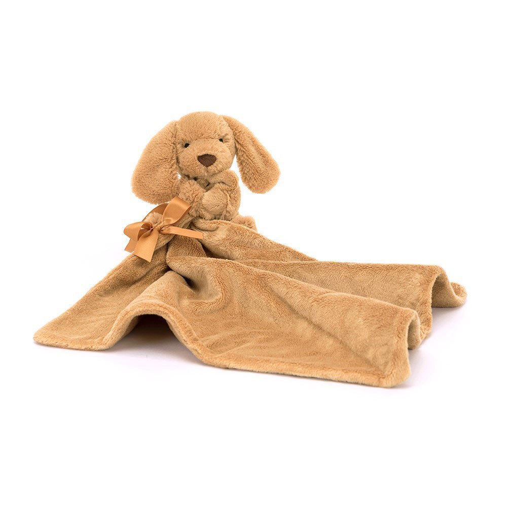 Bashful Toffee Puppy Soother - Soft Baby Comforter | Wobblepaws