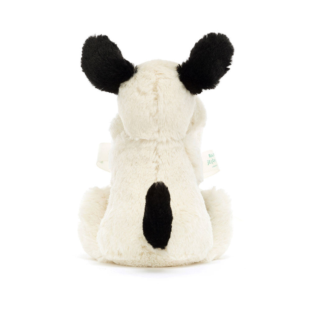 Bashful Black & Cream Puppy Soother - Soft Baby Comforter | Wobblepaws