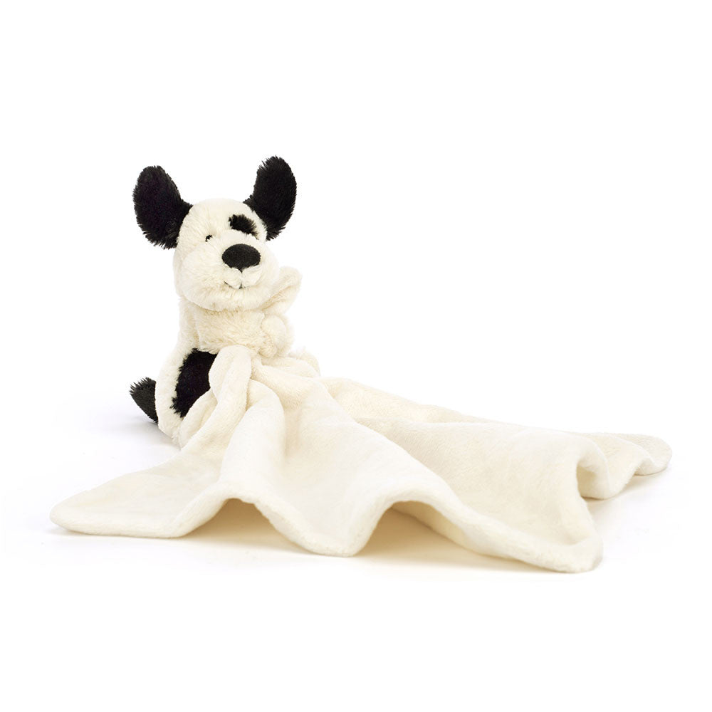 Bashful Black & Cream Puppy Soother - Soft Baby Comforter | Wobblepaws