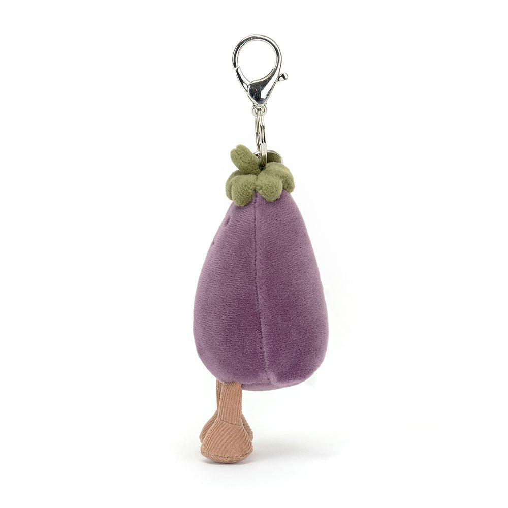 Amuseables Aubergine Bag Charm - Soft Plush Keychain