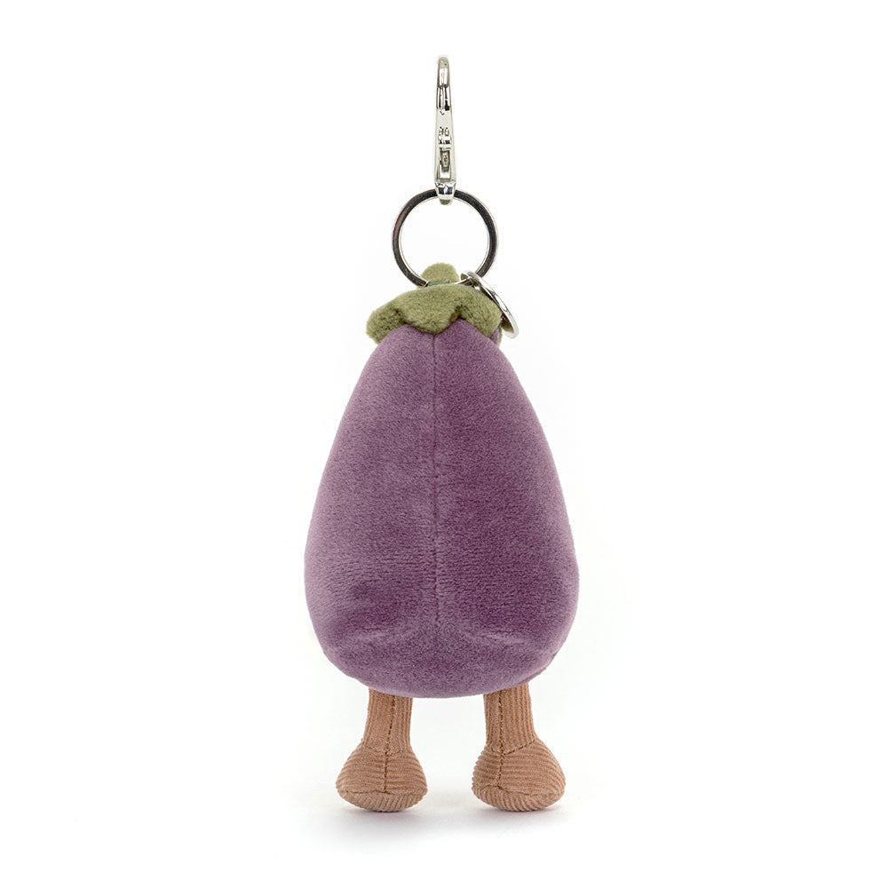 Amuseables Aubergine Bag Charm - Soft Plush Keychain
