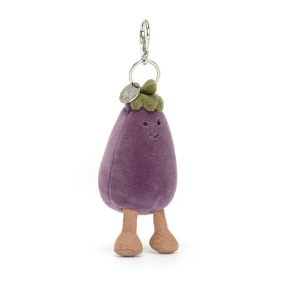 Amuseables Aubergine Bag Charm - Soft Plush Keychain